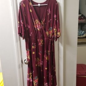 Old Navy Faux Wrap Dress, Floral Print